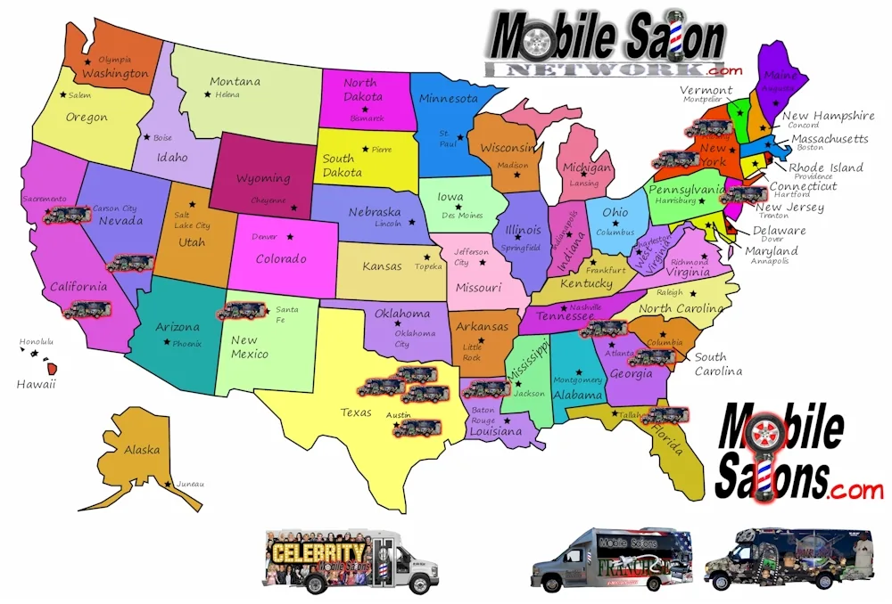 Map artwork for the Mobile Salon Network