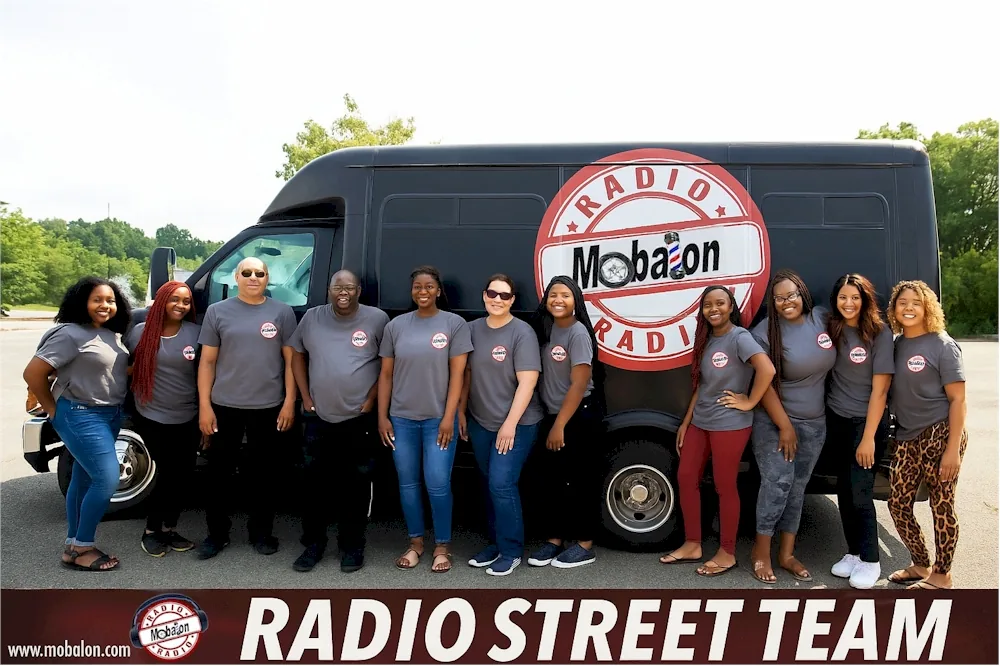 Mobalon Radio street team with the radio van